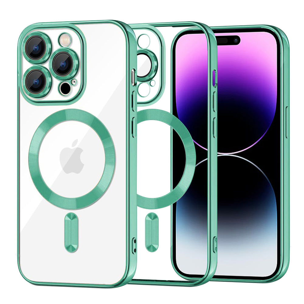 Husa de protectie Techsuit Luxury Crystal MagSafe compatibil cu iPhone 14 Pro Max, Verde Deschis