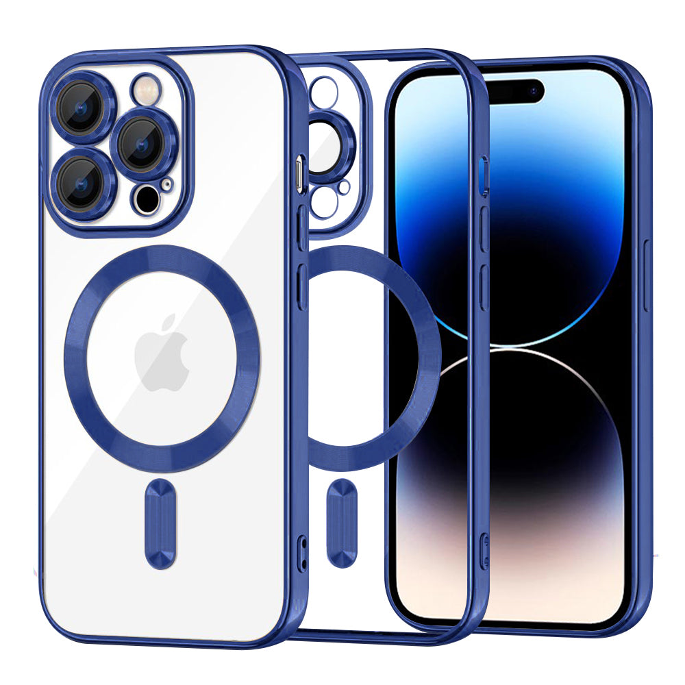 Husă Techsuit Luxury Crystal MagSafe pentru iPhone 14 Pro, albastră