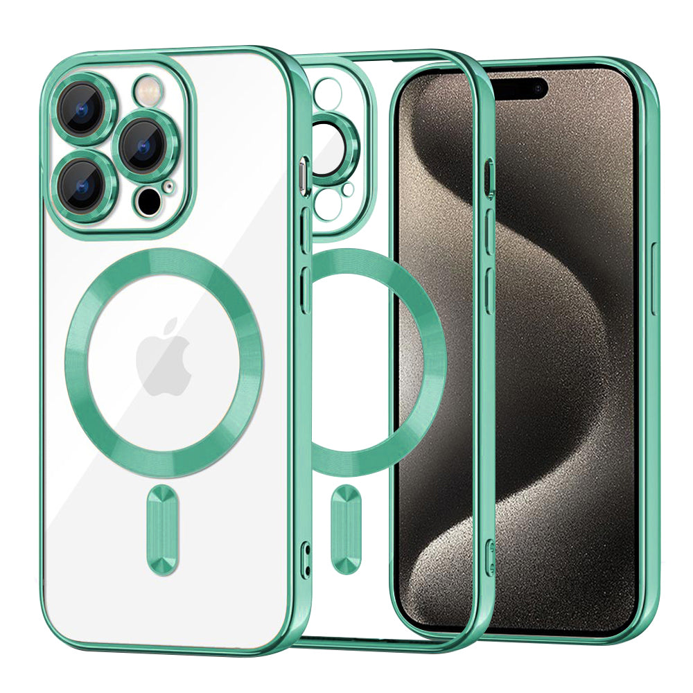 Husa de protectie Techsuit Luxury Crystal MagSafe compatibil cu iPhone 15 Pro Max, Verde Deschis