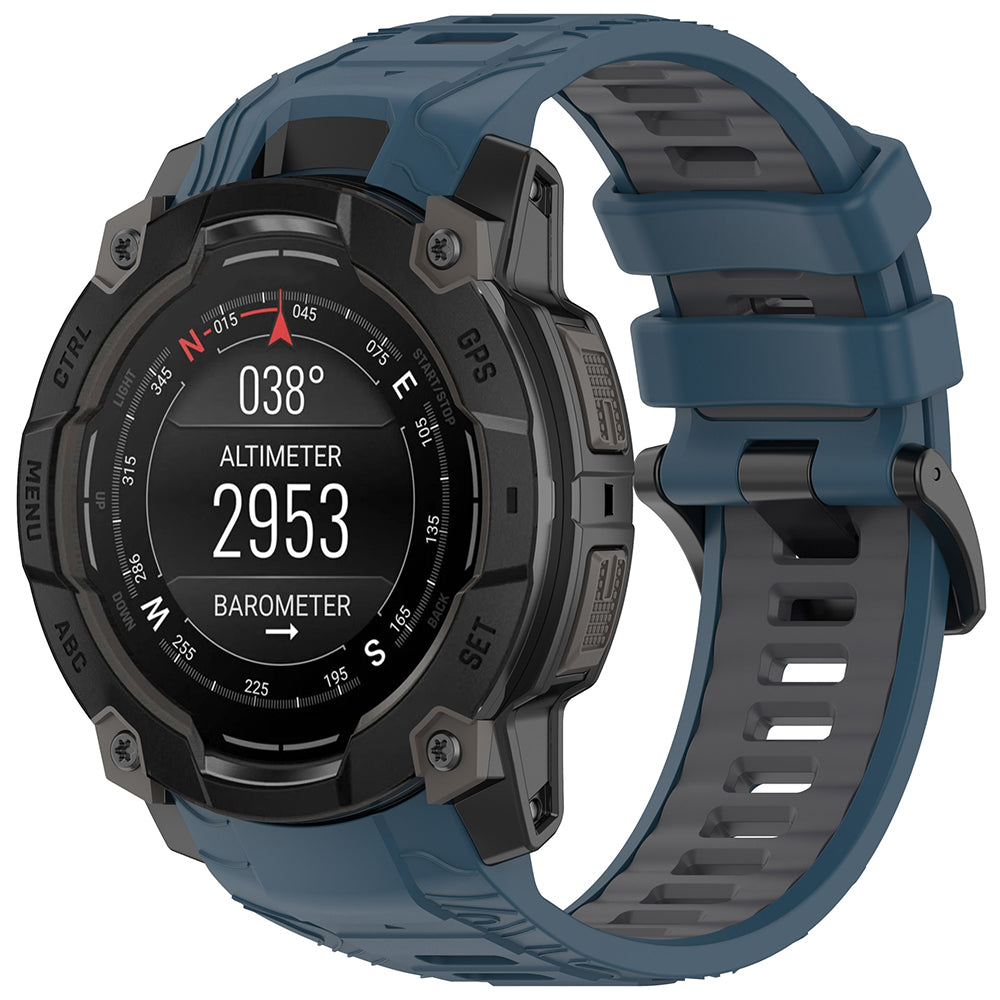Curea smartwatch Techsuit Watchband (W077) compatibil cu Garmin Instinct 3 50mm/Instinct 3 50mm Solar, Bleumarin