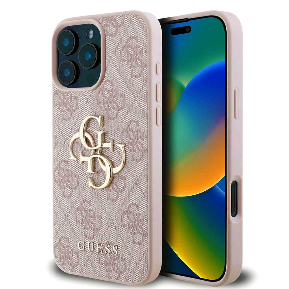 Husa de protectie Guess Hardcase 4G Big Logo (GUHCP16L4GMGPI) compatibil cu iPhone 16 Pro, Roz