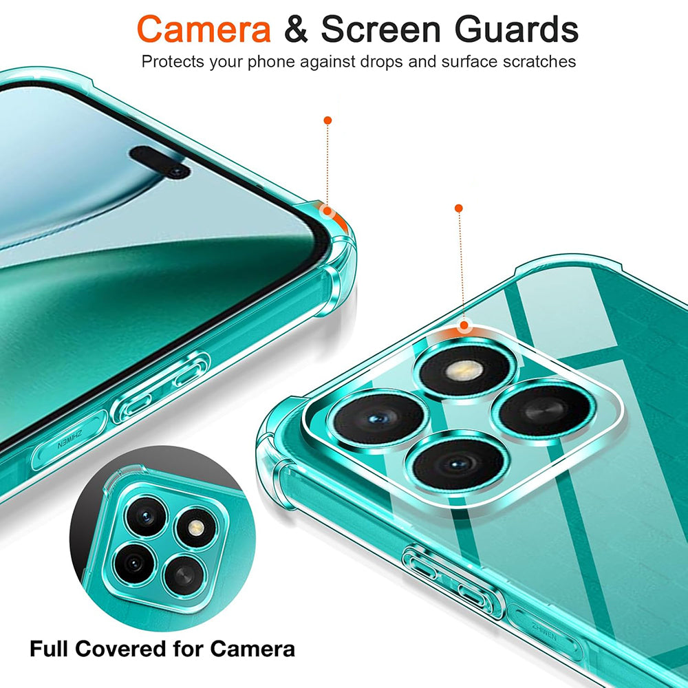 Husa de protectie Techsuit Shockproof Clear Silicone compatibil cu Honor X8c, Transparent