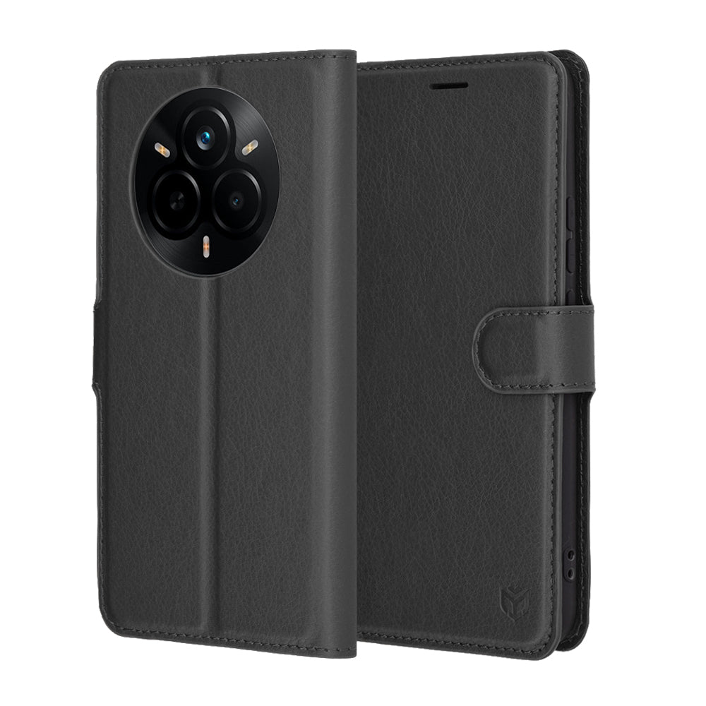 Husa de protectie Techsuit Leather Folio compatibil cu Realme 14 Pro, Negru