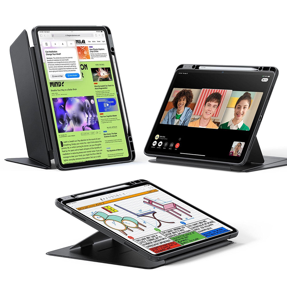 Husa de protectie tableta ESR Flip Hybrid (with Pencil Holder) compatibil cu iPad Air 13 (2024) / Air 13 (2025) / Air 13 (2026), Negru