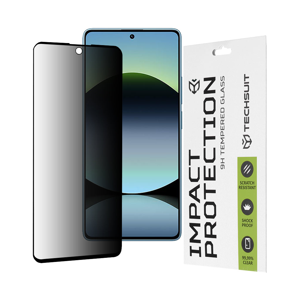 Folie de protectie Techsuit 111D Privacy Full Glue compatibil cu Xiaomi Redmi Note 14S, Negru