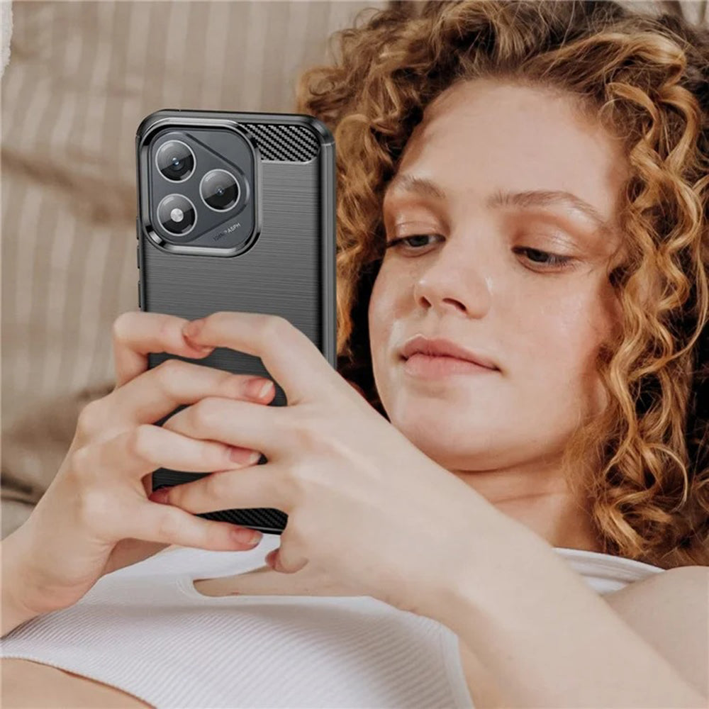 Husa de protectie Techsuit Carbon Silicone compatibil cu Honor 400 Lite, Negru