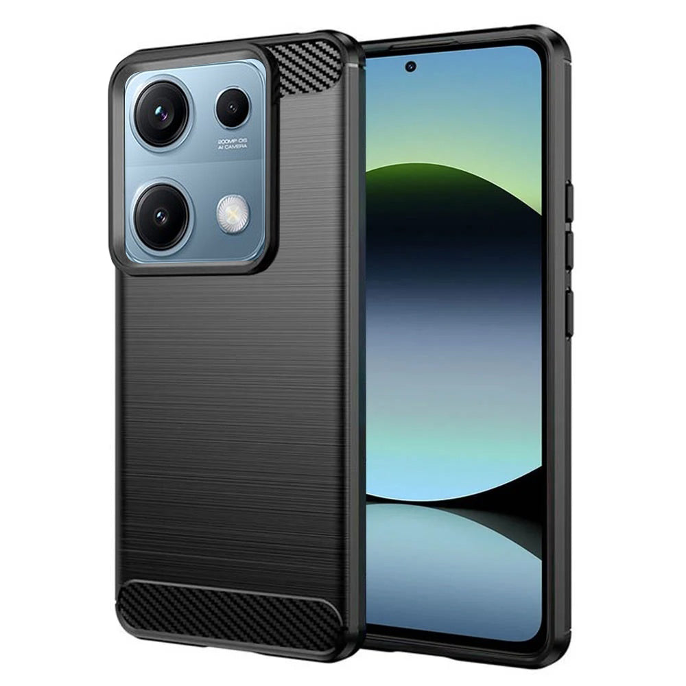 Husa de protectie Techsuit Carbon Silicone compatibil cu Xiaomi Redmi Note 14S, Negru