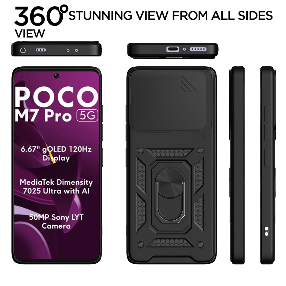 Husa de protectie Techsuit CamShield Series compatibil cu Xiaomi Poco M7 Pro 5G, Negru