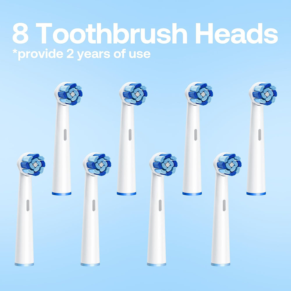 Bitvae Electric Toothbrush (BVR2), with 8 Heads, Smart Timer, Pressure Sensor, Travel Case, 5 Modes, Rechargeable, Alb