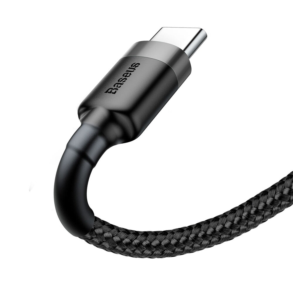 Cablu Baseus Cafule (CATKLF-BG1), USB to Type-C, 3A, 480Mbps, 1m, Gri / Black