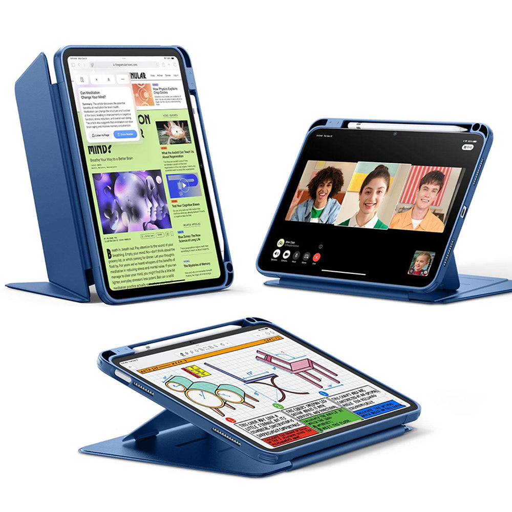 Husa de protectie tableta ESR Flip Hybrid (with Pencil Holder) compatibil cu iPad 10 (2022) 10.9 / 11 (2025) / 12 (2026), Albastru