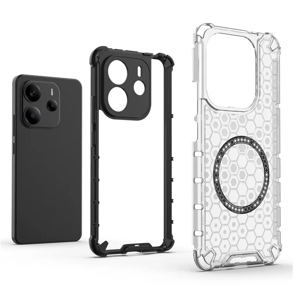 Husa de protectie Techsuit HoneyComb Shield MagSafe compatibil cu Xiaomi Redmi Note 14 4G (Regional), Negru