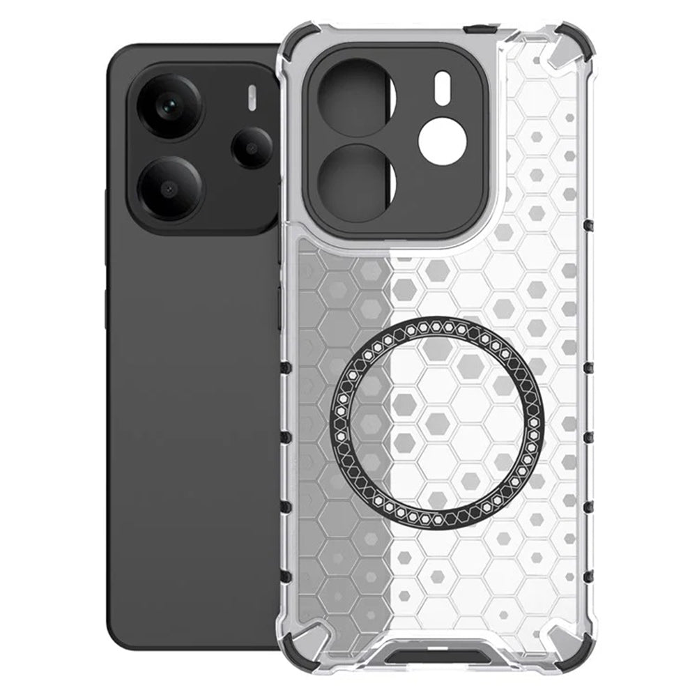 Husa de protectie Techsuit HoneyComb Shield MagSafe compatibil cu Xiaomi Redmi Note 14 5G, Alb