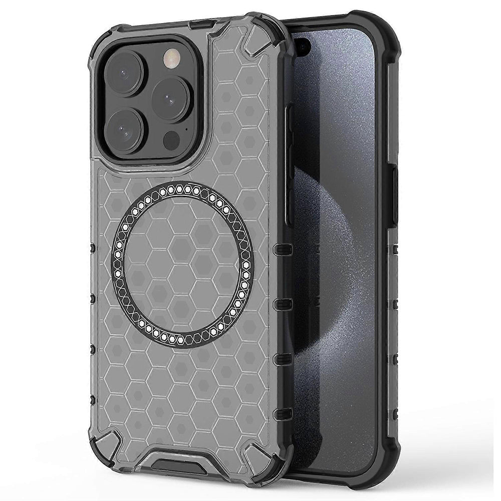 Husa de protectie Techsuit HoneyComb Shield MagSafe compatibil cu iPhone 15 Pro Max, Negru