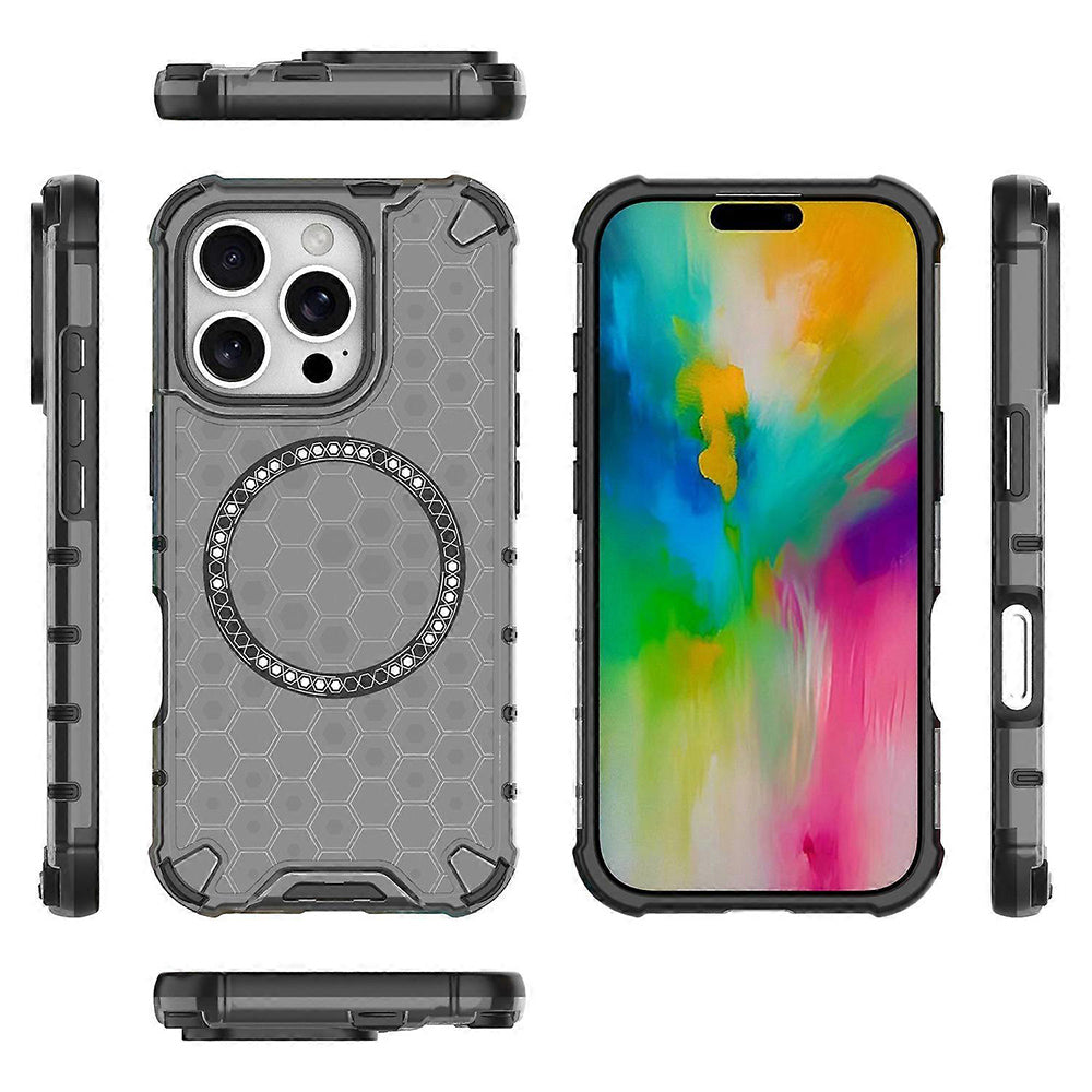 Husa de protectie Techsuit HoneyComb Shield MagSafe compatibil cu iPhone 16 Pro, Negru