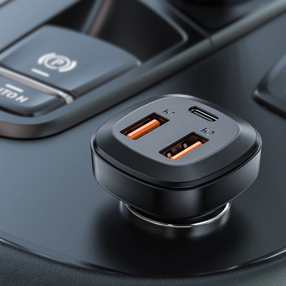 Incarcator Acefast Car (B9), 2x USB, Type-C, Fast Charging, 66W, PD3.0, QC4+, Zinc Alloy, Negru