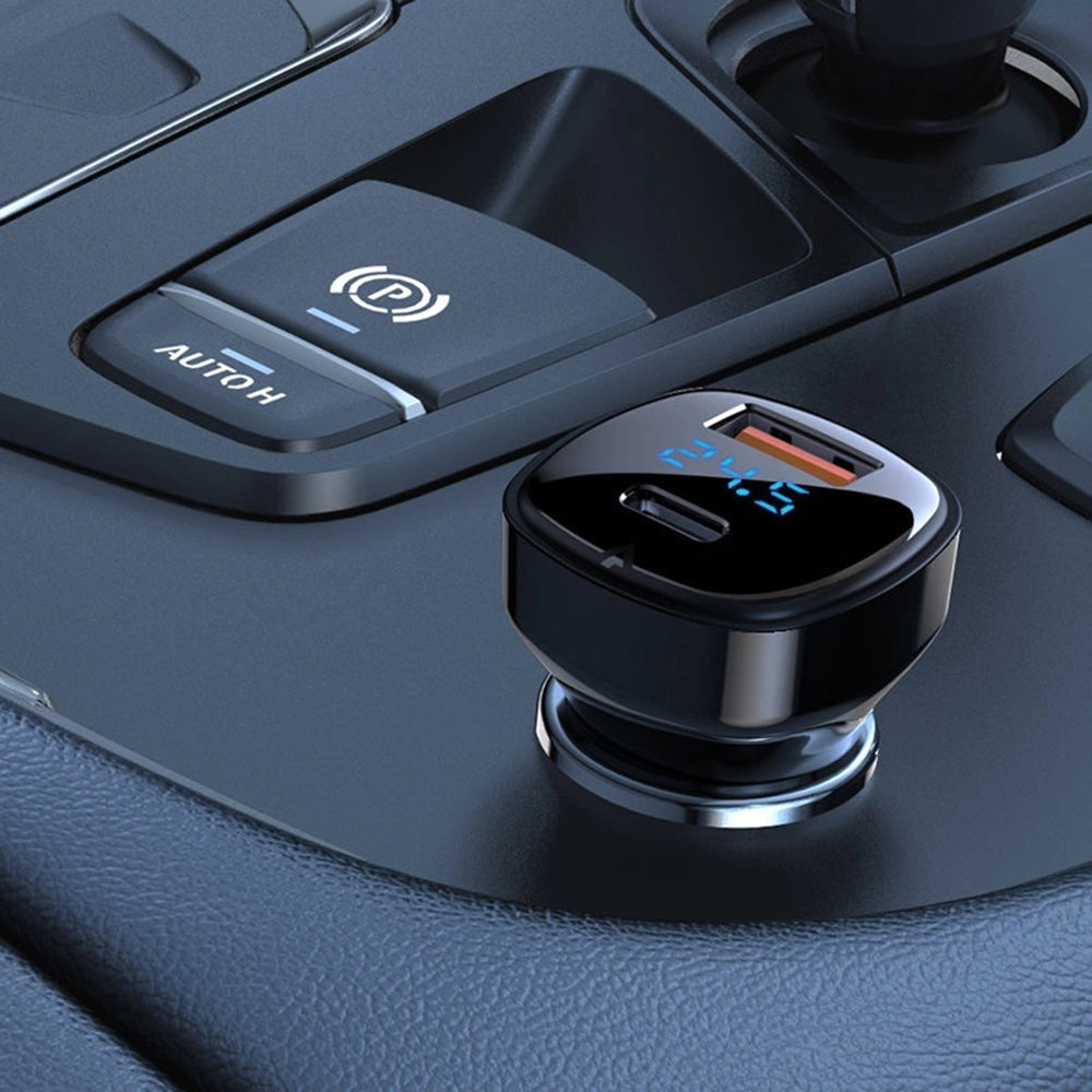 Incarcator Acefast Car (B4), with Digital Display, Fast Charging, USB, Type-C, 66W, Negru