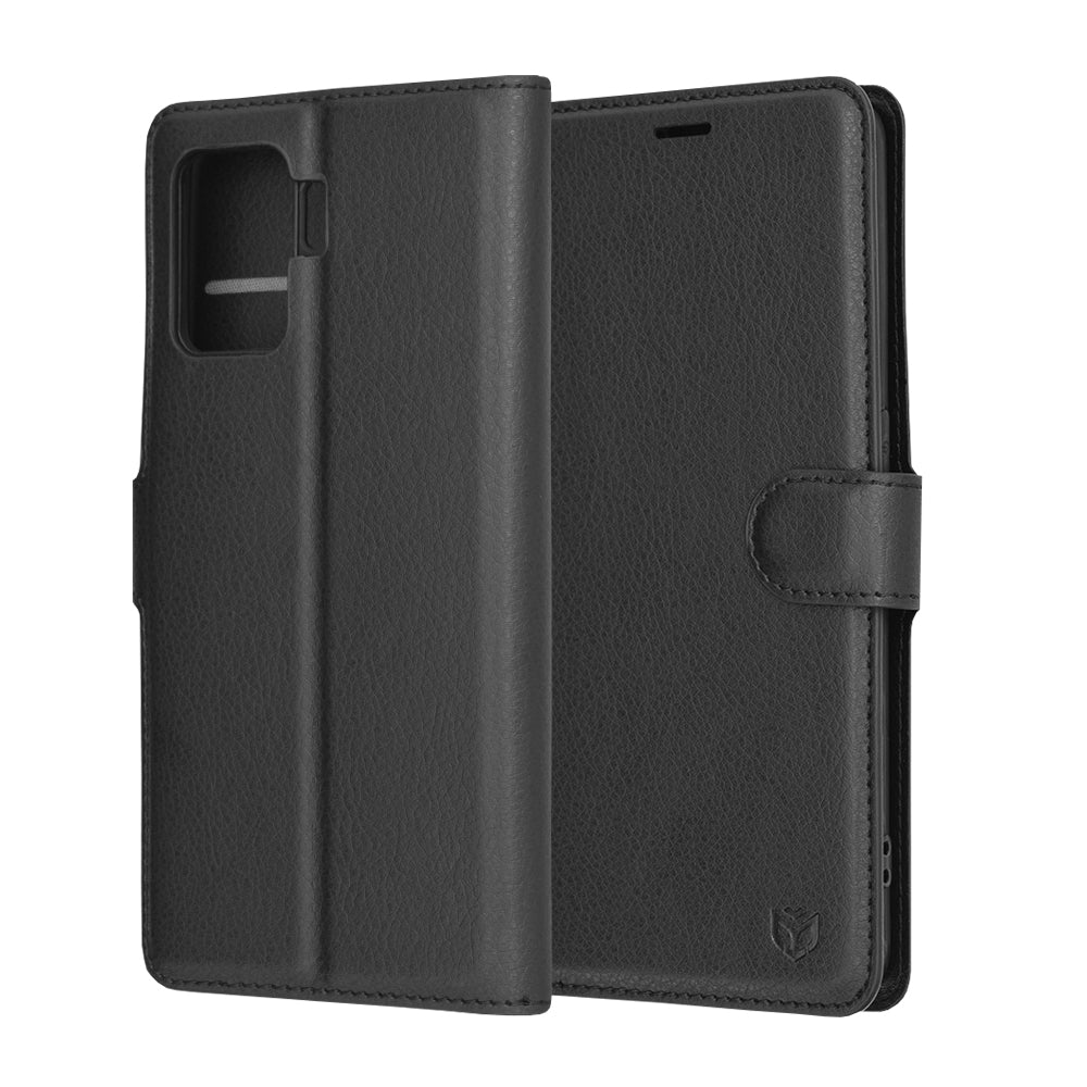 Husa de protectie Techsuit Leather Folio compatibil cu Oppo Reno5 Lite / Oppo A94 4G, Negru