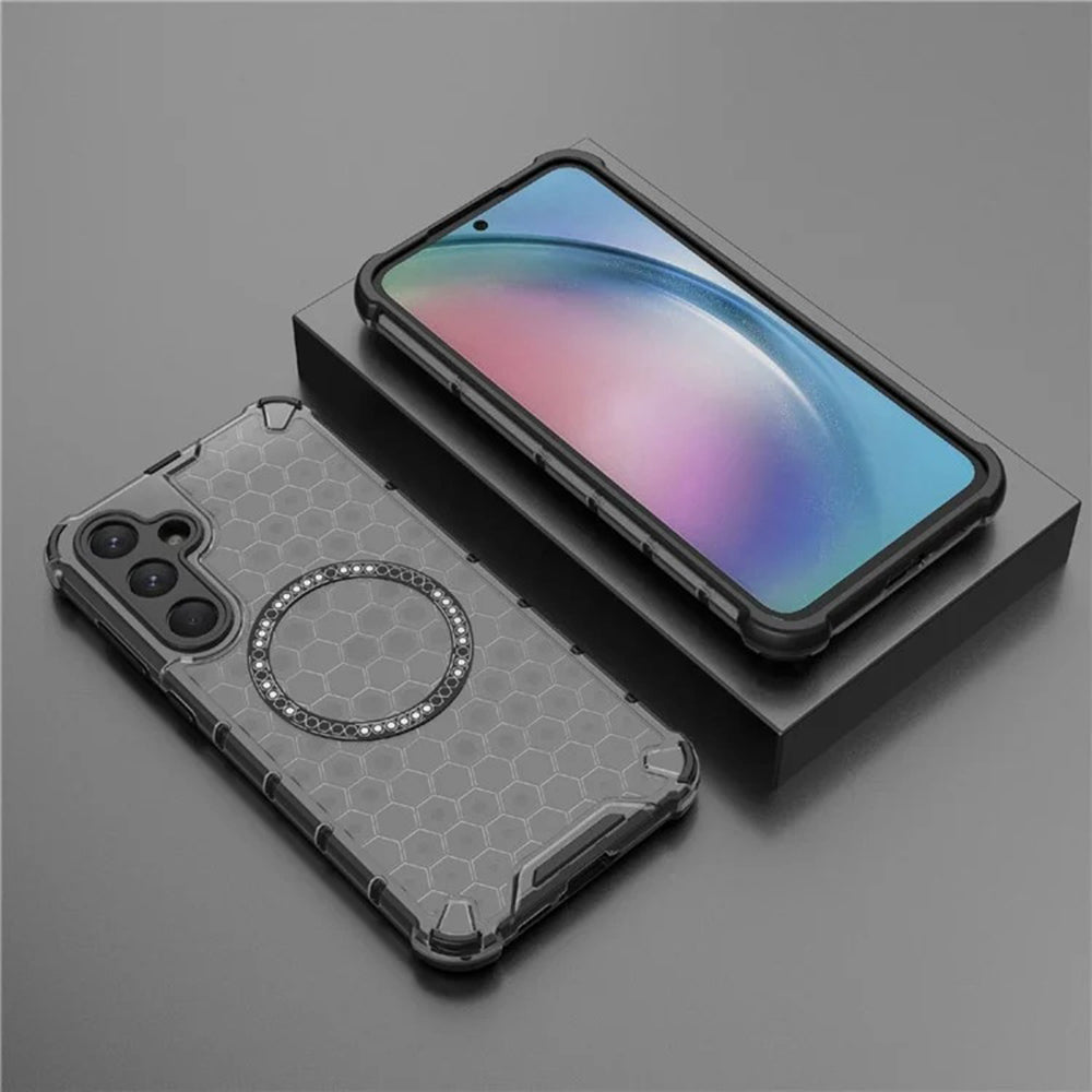 Husa de protectie Techsuit HoneyComb Shield MagSafe compatibil cu Samsung Galaxy A55 5G, Negru