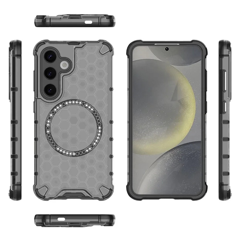 Husa de protectie Techsuit HoneyComb Shield MagSafe compatibil cu Samsung Galaxy S25, Negru