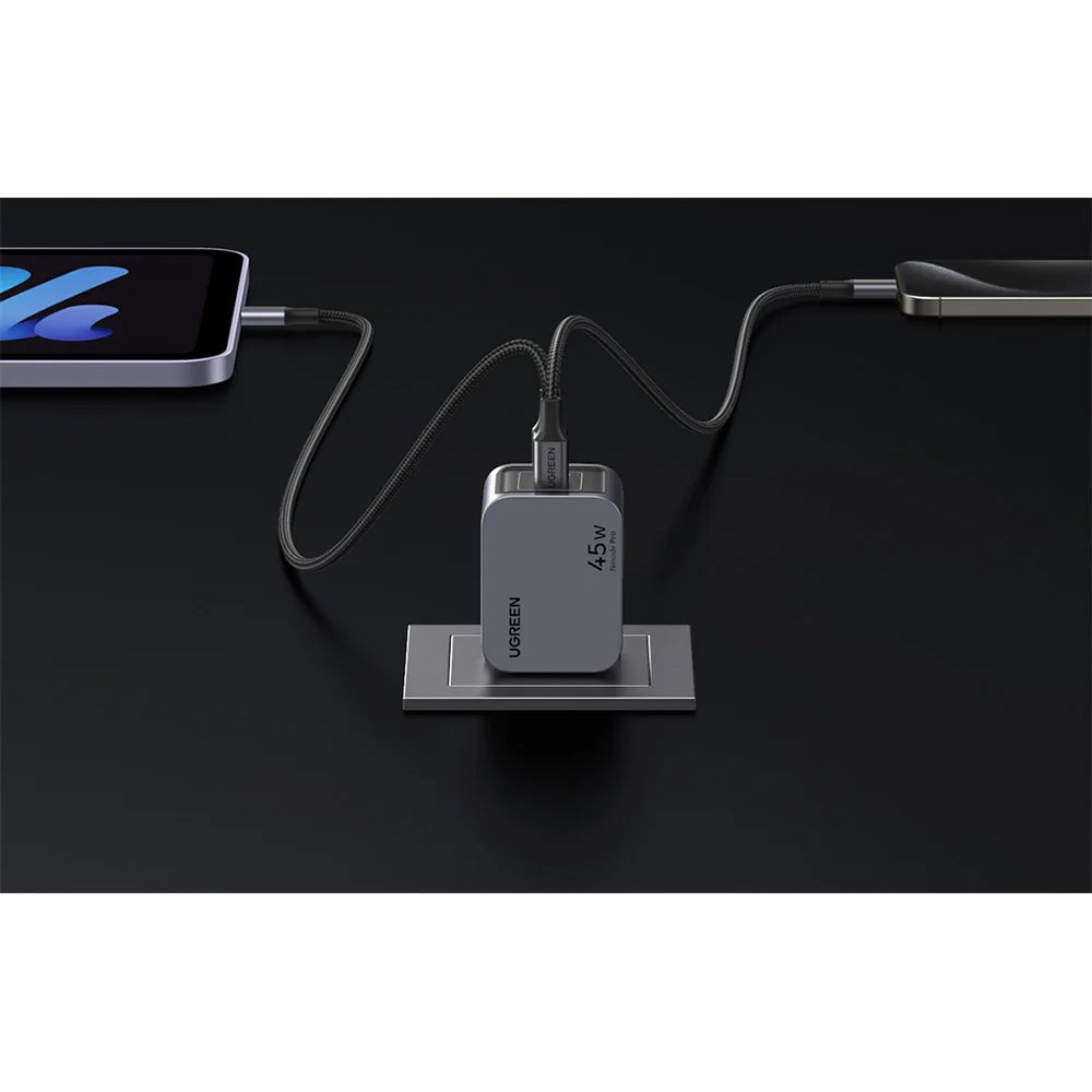 Incarcator Ugreen (35008), USB-C, 45W, QC4.0+, Gri