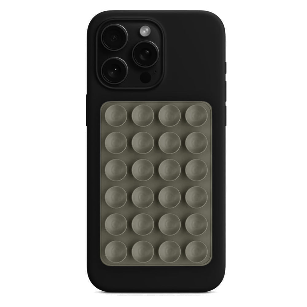 Suport Techsuit Phone (SC-PAD), Suction Pad for Selfies, Silicone, Adhesive Mount, Rectangular Shape, Gri Deschis