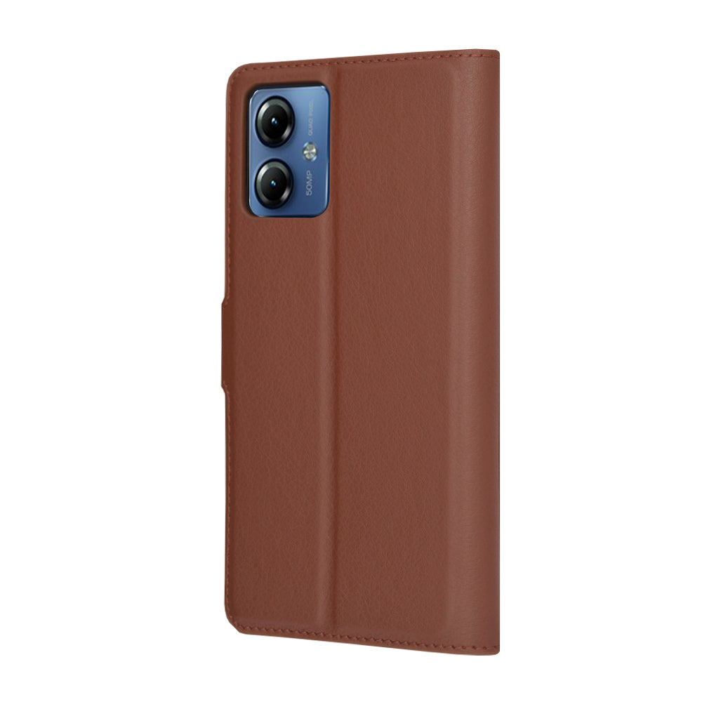 Husa de protectie Techsuit Leather Folio compatibil cu Motorola Moto G14, Maro