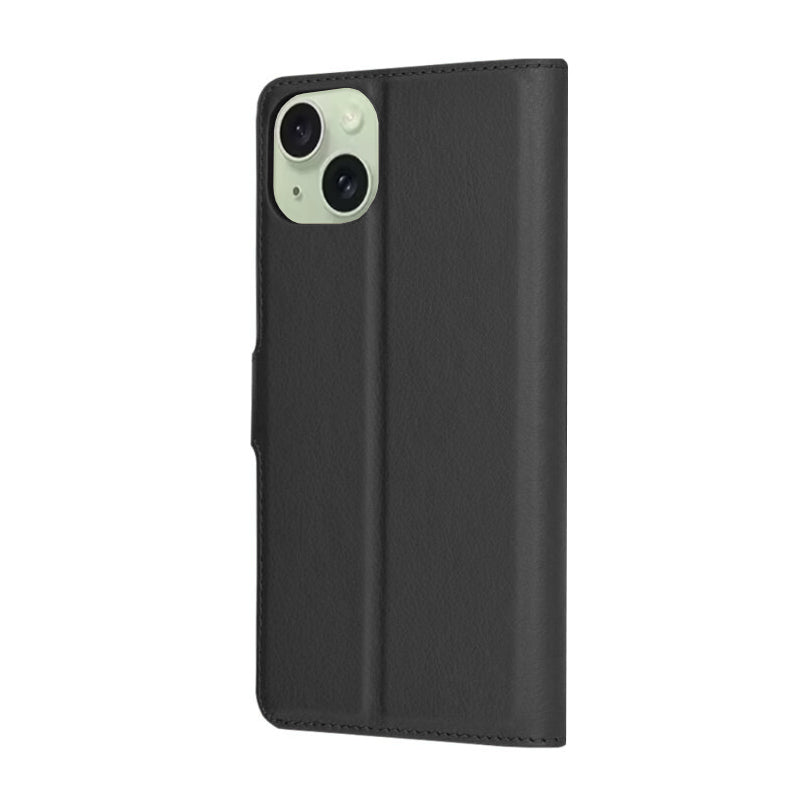 Husa de protectie Techsuit Leather Folio compatibil cu iPhone 15 Plus, Negru