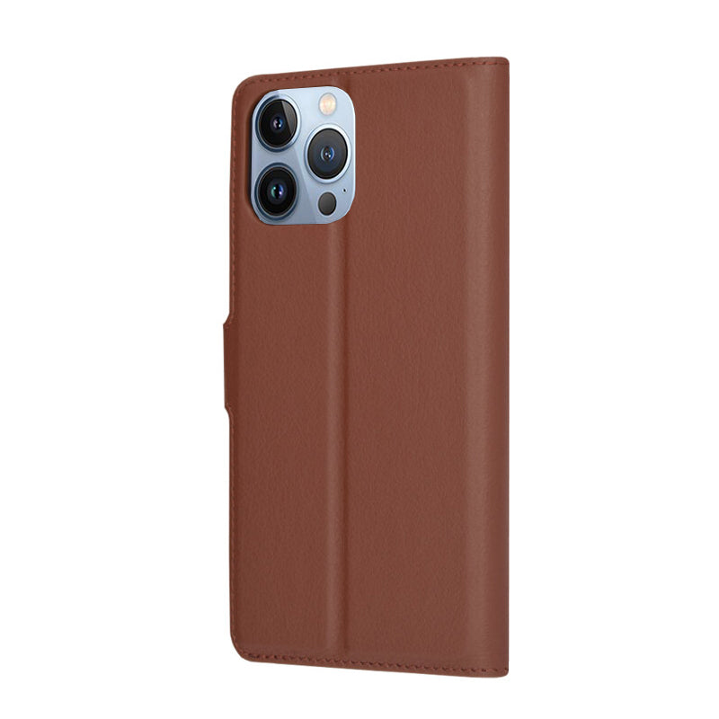 Husa de protectie Techsuit Leather Folio compatibil cu iPhone 13 Pro Max, Maro