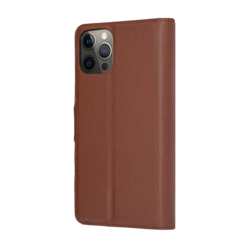 Husa de protectie Techsuit Leather Folio compatibil cu iPhone 12 Pro, Maro