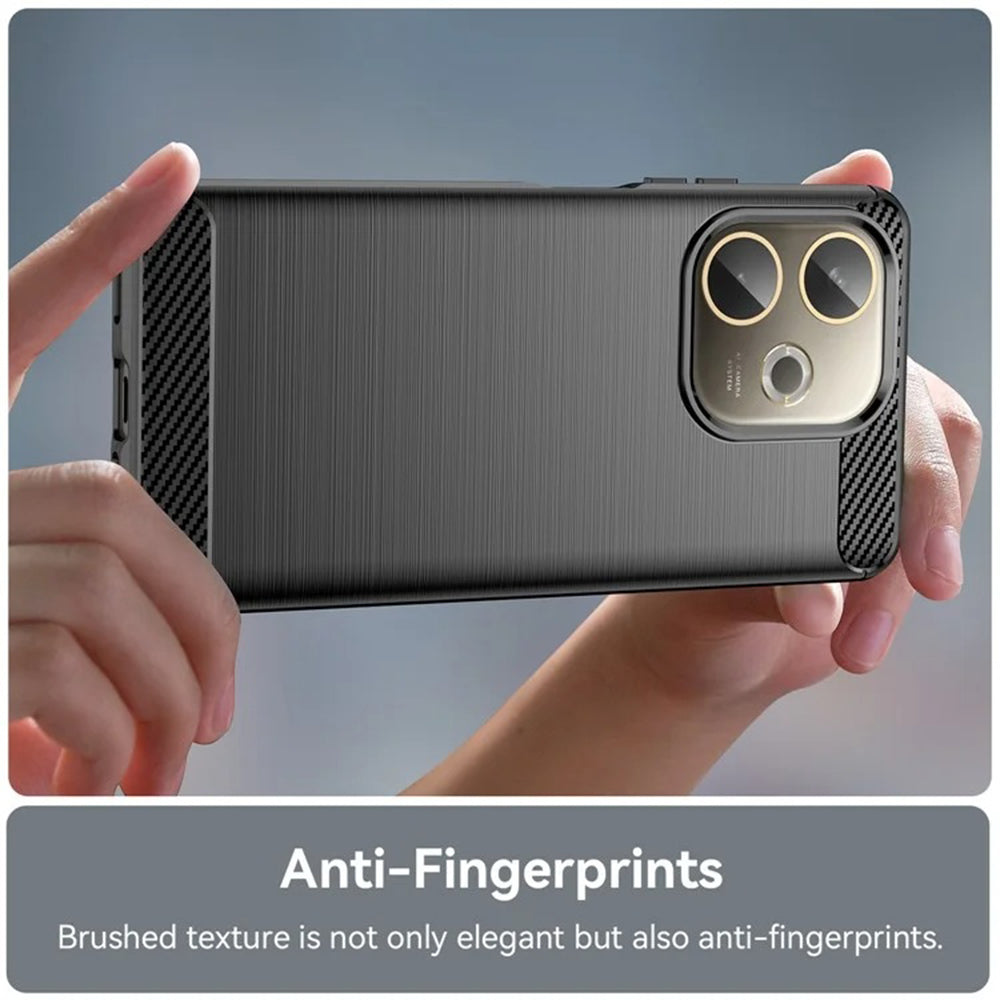 Husa de protectie Techsuit Carbon Silicone compatibil cu Oppo A5 Pro 4G / A5 Pro 5G, Negru