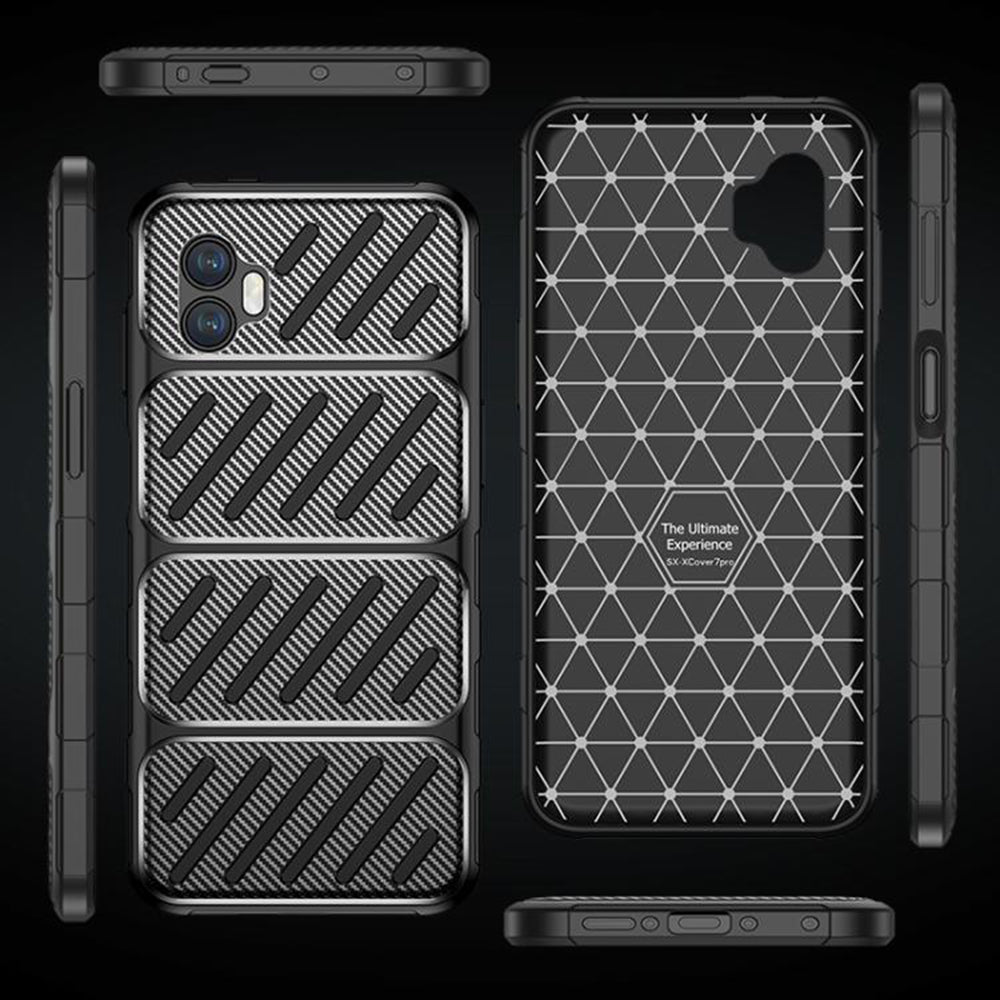 Husa de protectie Techsuit CarbonFiber compatibil cu Samsung Galaxy Xcover7 Pro, Negru