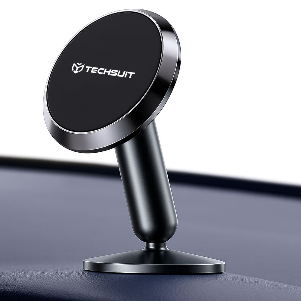 Suport Techsuit Premium TinyGrip (S11), Strong N52 Magnets, Universal Magnetic Mount, 360° Rotation, with 3M Metal Plates, Negru
