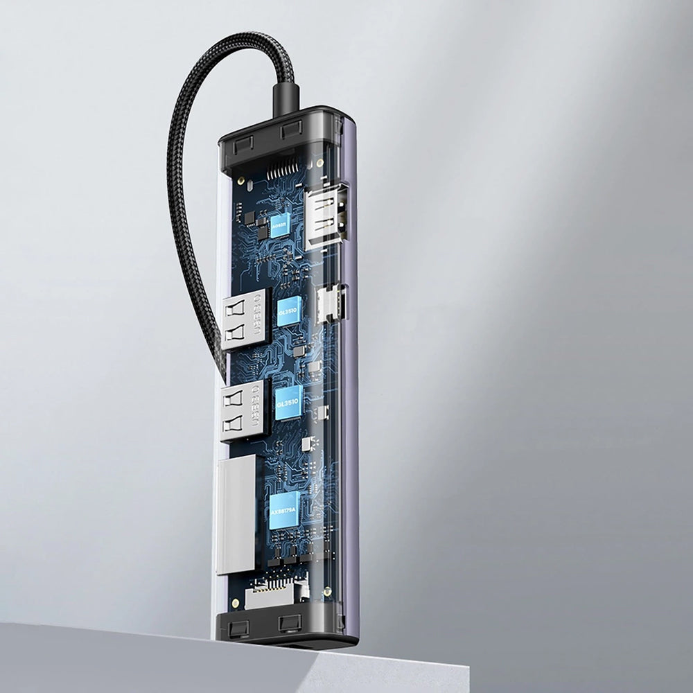 Hub/Dock Ugreen Docking Station CM512 (90568), Type-C to Type-C, 2x USB, HDMI 4K@30Hz, RJ45, SD/TF Card, 5Gbps, PD100W, Gri