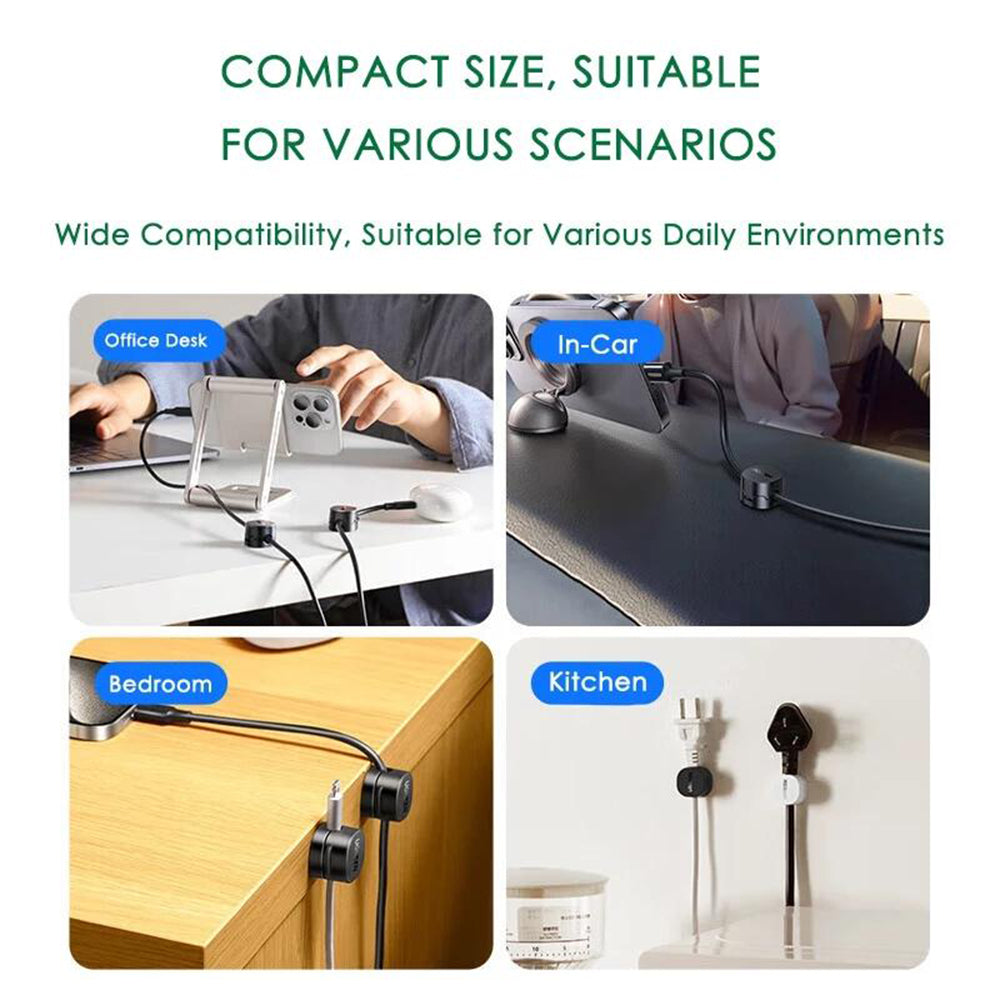 Suport Ugreen (set de 3) Cable Organizer LP886 (45797), Magnetic, 1x Holder Clip, for Desk, Negru