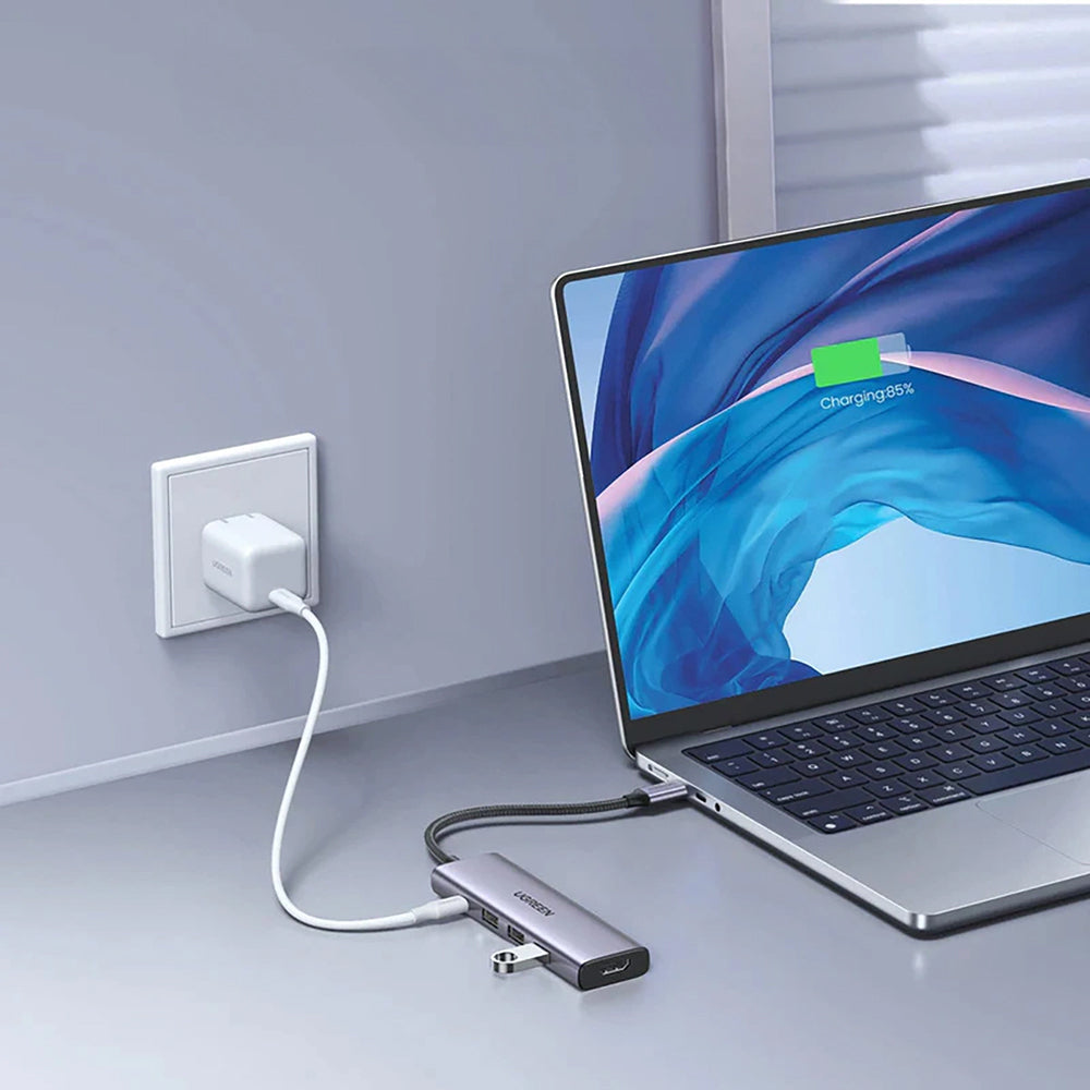 Hub/Dock Ugreen Docking Station CM511 (15597), Fast Charge, Type-C to 3x USB, Type-C PD100W, HDMI 4K@60Hz, 5Gbps, Plug&Play, Gri