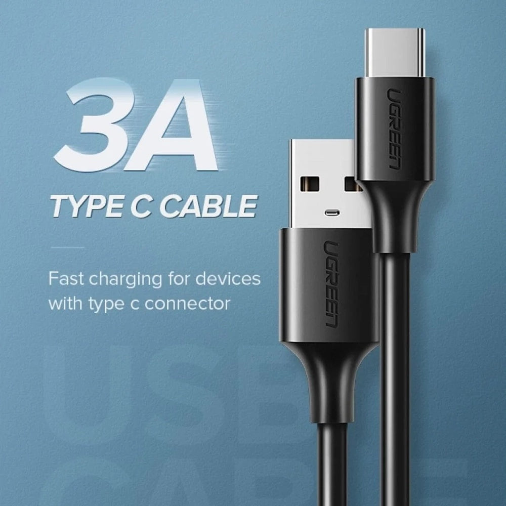 Cablu Ugreen US287 (60121), USB to Type-C, 3A, 18W, 1m, Alb