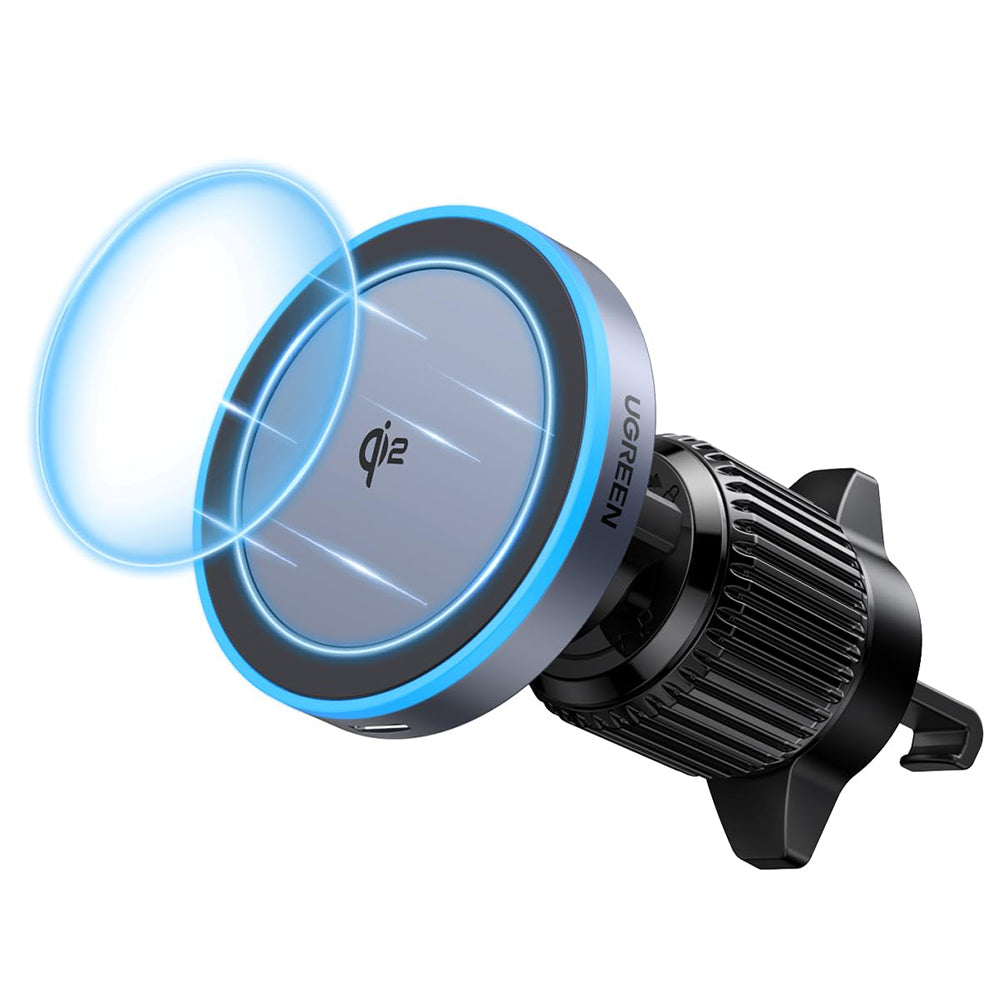 Suport Auto pentru Telefon cu Incarcare Wireless, Qi2, 15W - Techsuit W708 (35970) - Space Gray