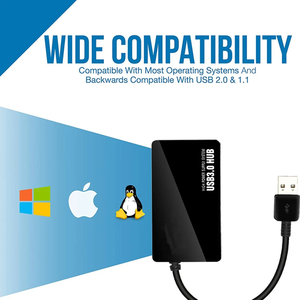 Hub/Dock Techsuit Docking Station QuantumNode 4 in 1 (H15), USB to 4x USB 3.0, ABS, Negru