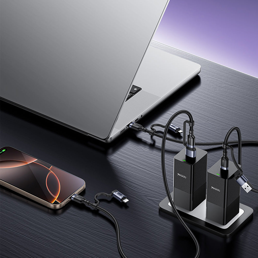 Cablu Yesido (CA200), USB Type-C to Type-C Lightning, 60W, 1.2m, Negru
