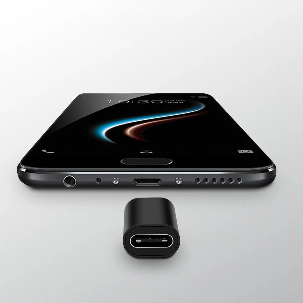 Adaptor Techsuit (set de 3) Premium OTG Adapter TriFlashX (A19), 1xUSB-C to USB, 1x USB-C to Micro-USB, 1xUSB-C to Lightning, Negru