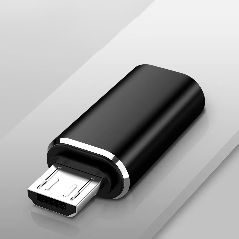 Adaptor Techsuit (set de 3) Premium OTG Adapter TriFlashX (A19), 1xUSB-C to USB, 1x USB-C to Micro-USB, 1xUSB-C to Lightning, Negru