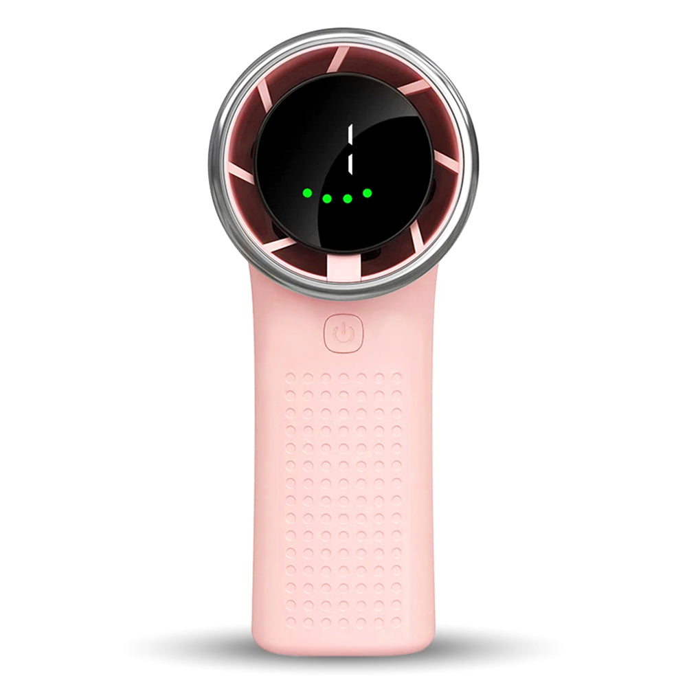 Techsuit Premium Mini Hand Fan (A8), with LED Digital Display, USB-C Rechargeable, 5 Wind Speeds, 3600mAh, Roz