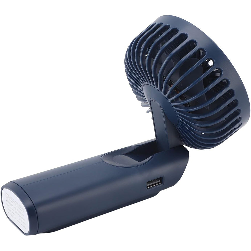Techsuit Premium Mini Hand Fan (M12), with LED Digital Display, USB-C Rechargeable, 6 Wind Speeds, 5000mAh, Albastru