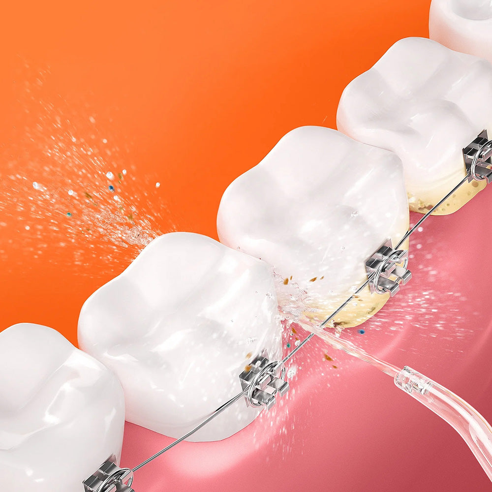 Bitvae Water Flosser (BVC2), with 5x Standard Nozzels, 1x Tongue Scraper, Soft/Normal/Potent Modes, Roz