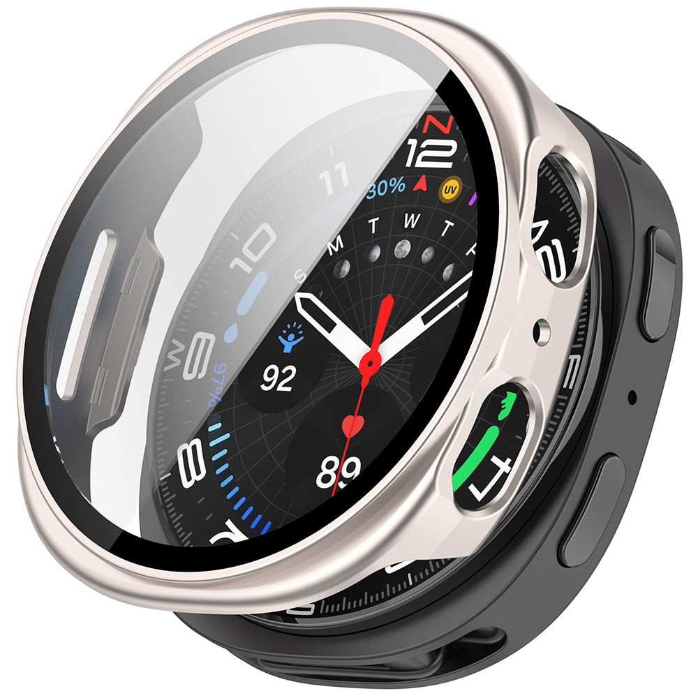 Husa pentru Samsung Galaxy Watch8 40mm + Folie - Techsuit Defense360 Pro - Pearl
