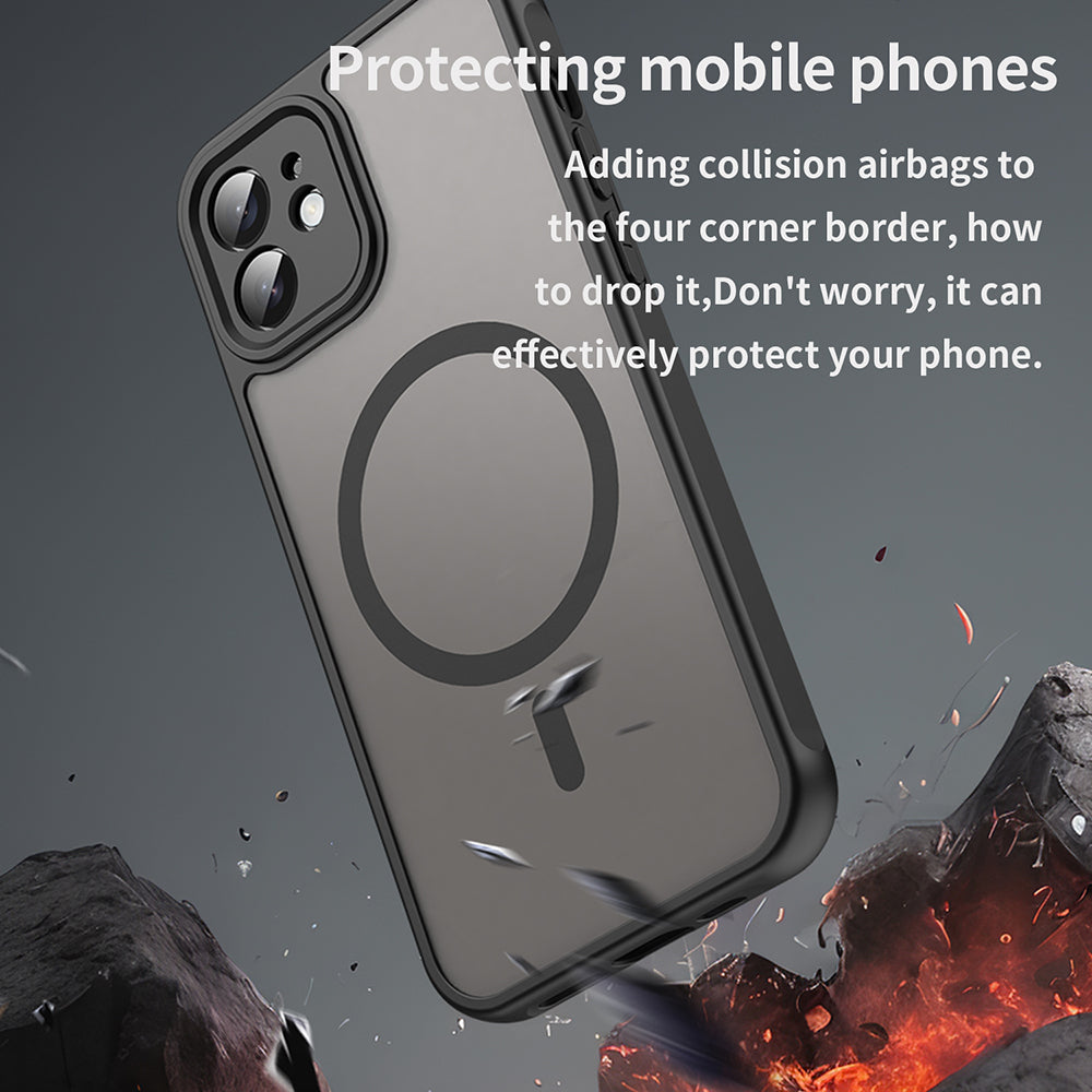 Husa de protectie Techsuit HaloFrost II MagSafe compatibil cu iPhone 12, Negru