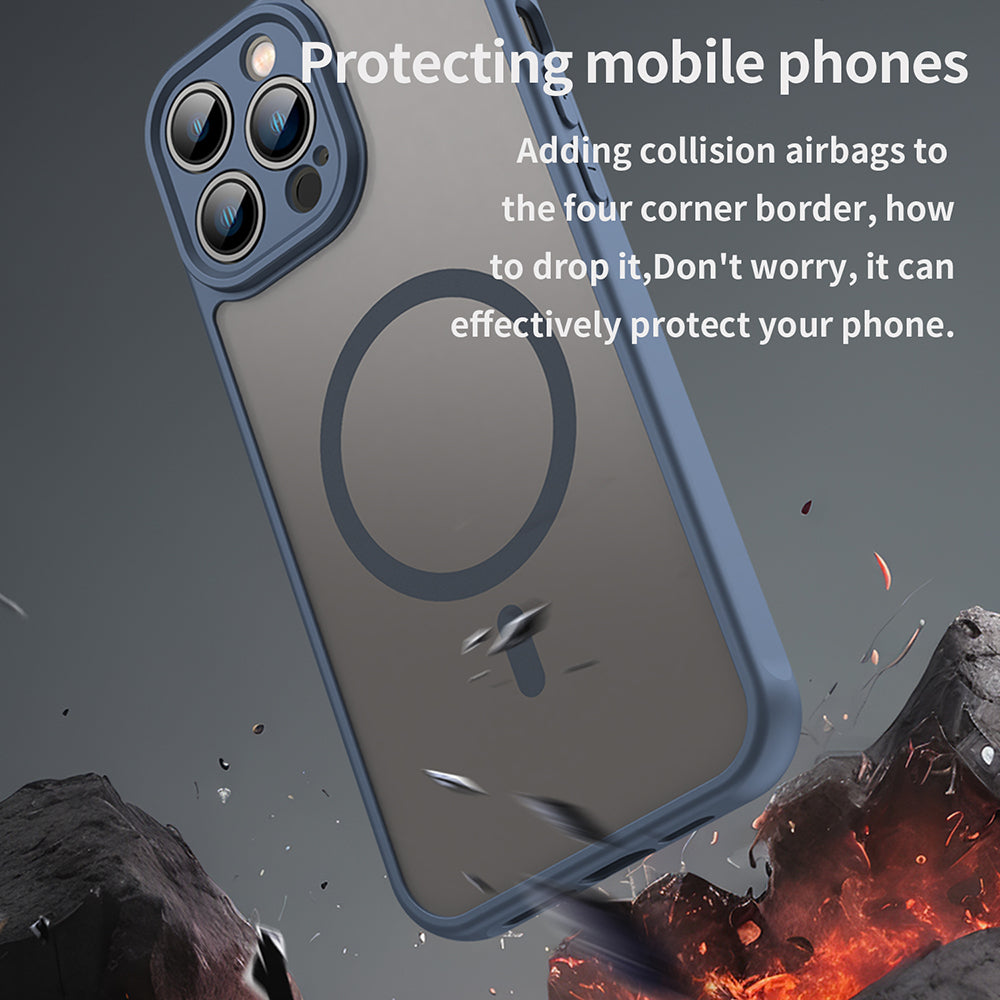 Husa de protectie Techsuit HaloFrost II MagSafe compatibil cu iPhone 13 Pro Max, Bleumarin