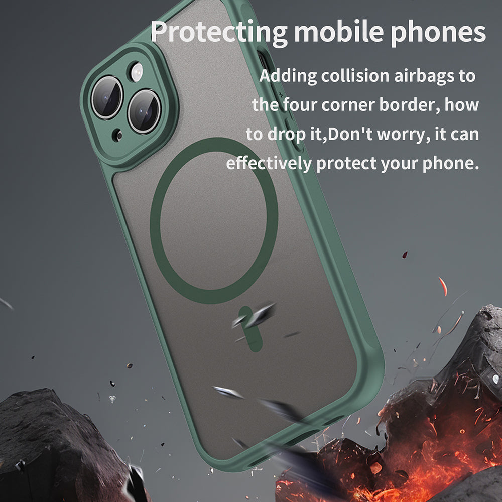 Husa de protectie Techsuit HaloFrost II MagSafe compatibil cu iPhone 15, Verde