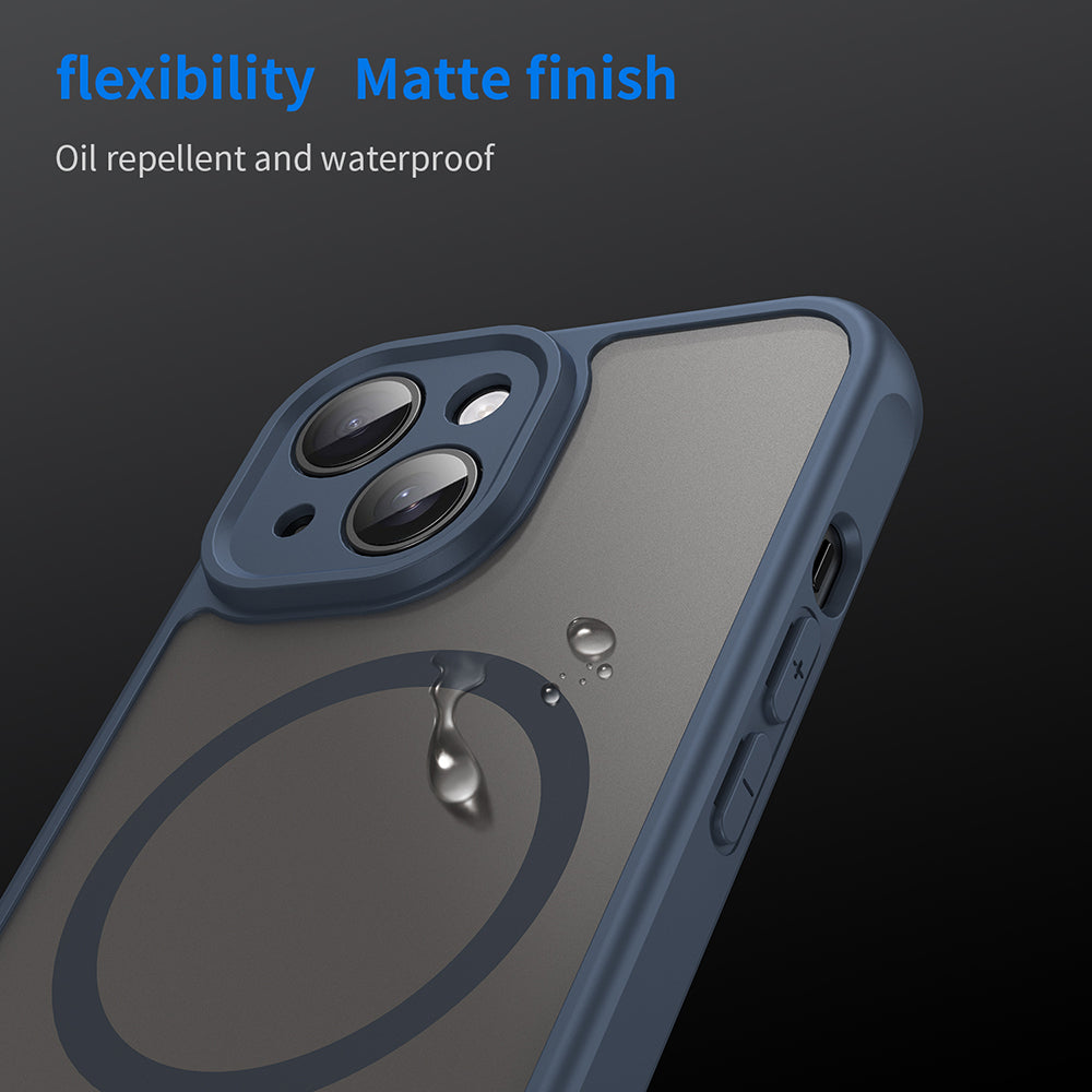 Husa de protectie Techsuit HaloFrost II MagSafe compatibil cu iPhone 15, Bleumarin